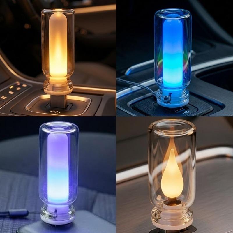 Candle Light with Color-Changing USB Car Simulated Ambient Lighting Durable Energy-Efficient Eco-Friendly Sturdy Wear-Resistant