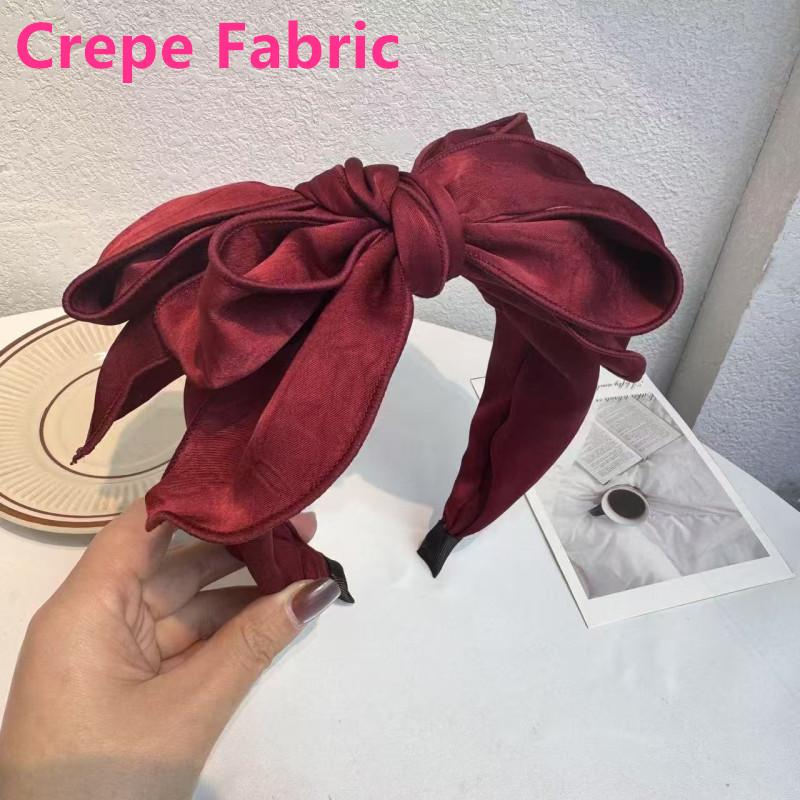 Multi Layered Big Bow Knot Headbands for Women Daily Party Headpiece Solid Crepe Cloth Adult Shopping Holiday Hairbands