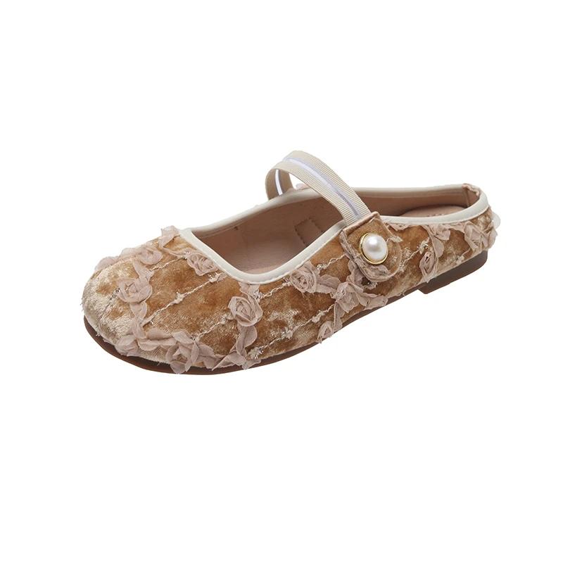 

Модные туфли на танкетке из ткани для женщин с мягкой подошвой для ходьбы для пожилых людей, сандалии на плоской подошве с этнической вышивкой, льняные туфли на плоской подошве, летние женские тапочки, женские тапочки 37 коричневый