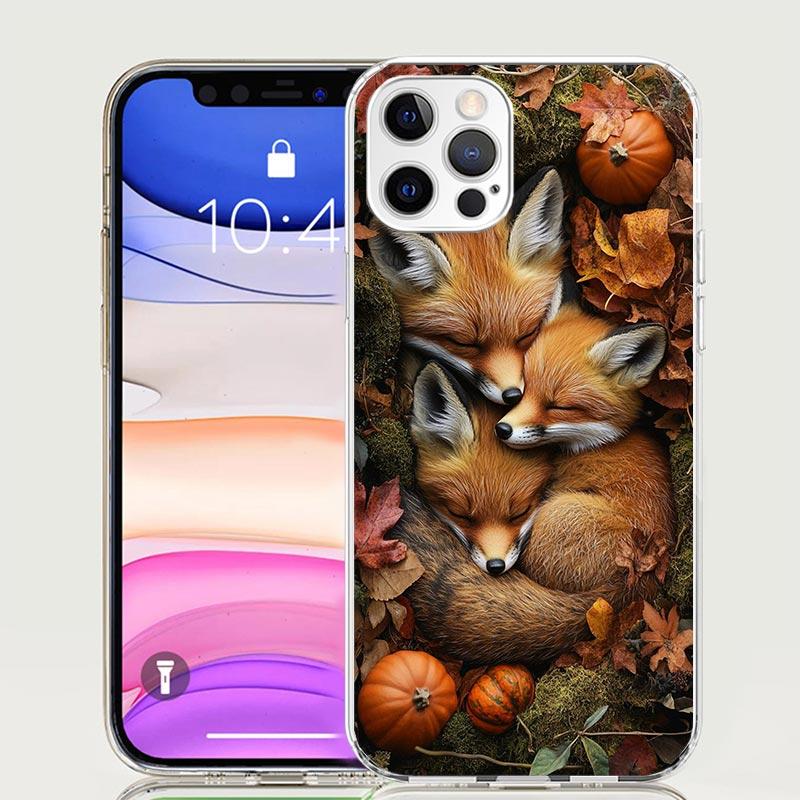 Animal Fox Phone Case For iPhone 17 Air 16 15 Plus 11 14 Pro Max 13 Mini 12 7 8 + SE Pattern Art Customized Cover 17 Air 16 15 P