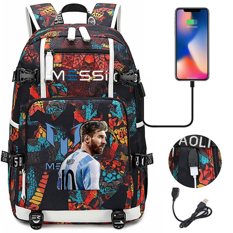 Fans Messi School Bags Camouflage Bookbag Sports Casual Capacity Backpack Travel Bag Football Teens School Bags For Gift