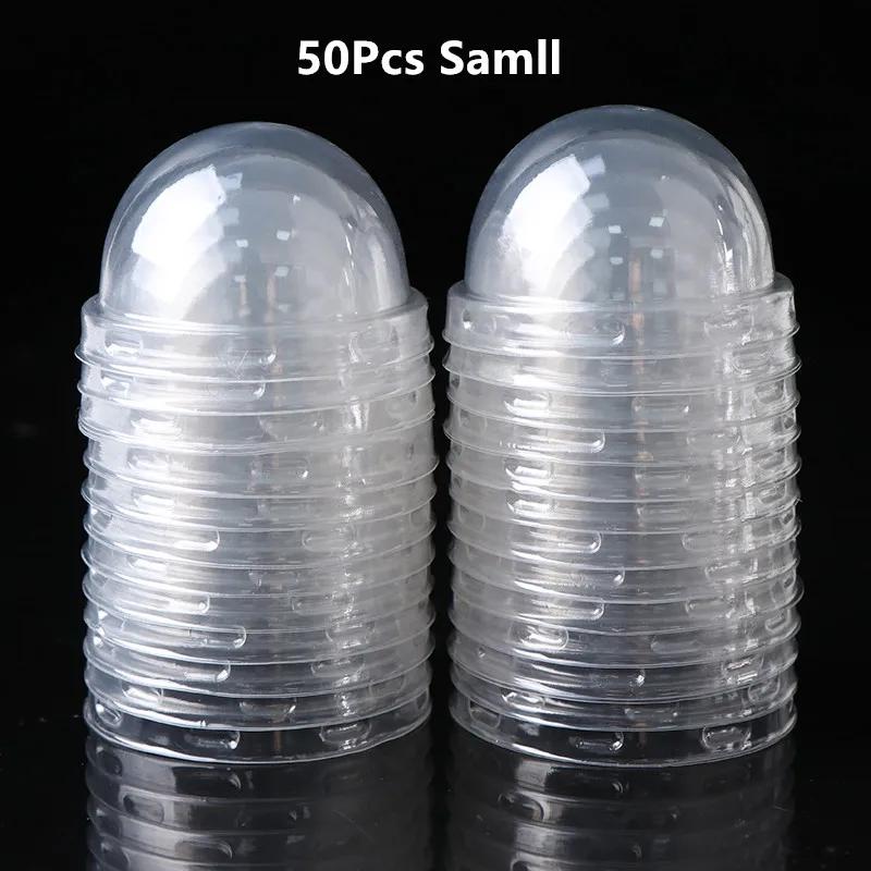 

50 шт. Пластиковые бумажные стаканчики для кексов, прозрачная крышка, колпачок для верхнего калибра 5/5,8/6,8 см, формочки для выпечки, украшения для торта