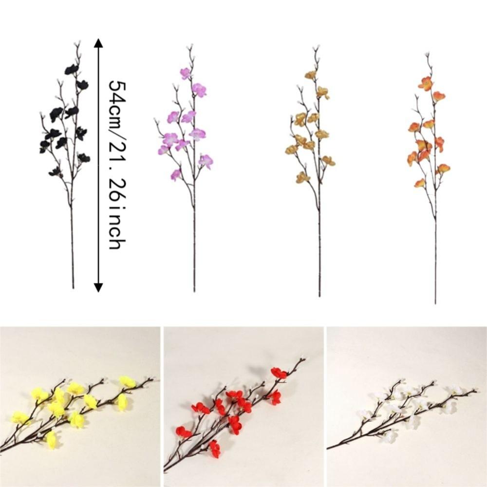 6PCS Real Touch Artificial Plum Branches Plastic Wintersweet Flower Wedding Ceremony