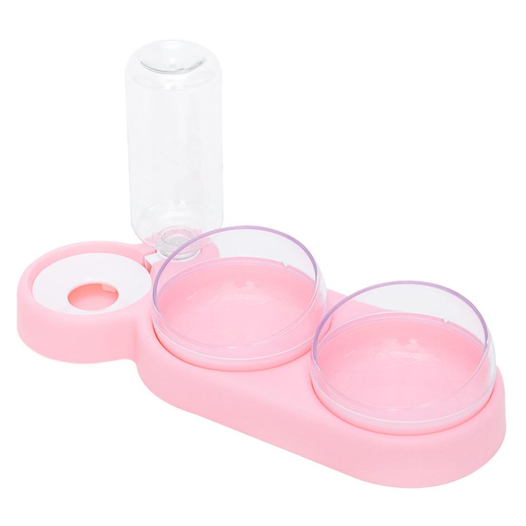 Bowl Set With 3 Glasses Double Food Bowl Wet And Dry Food With Water Bottle