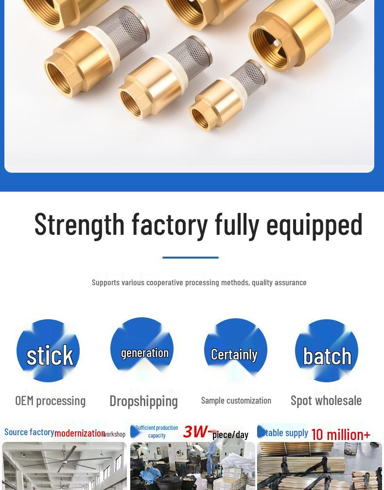 Leak-proof Brass 1-Inch Check Valve with Strainer for Water Pumps