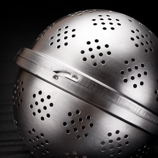 Nerūdijančio plieno palaidų lapelių arbatos filtras-koštuvas prieskoniams su grandinėle