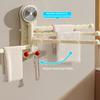 Suction Cup Towel Storage Rack Rotatable Multilayer Towel Holder Wall Mounted Kitchen Bathroom Towel Drying Organizer Shelf