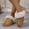 Fashion Fluffy Fur Slippers for Women Winter Warm Home Slippers Faux Fur House Mules Shoes Indoor Bedroom Comfy Fuzzy Slides Women