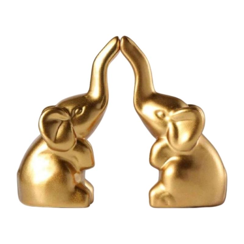 Elephant Statue for Home Decorations Elephant Figurines Collectible Gift for Elephant Lover Animal Statue Ornament золотой