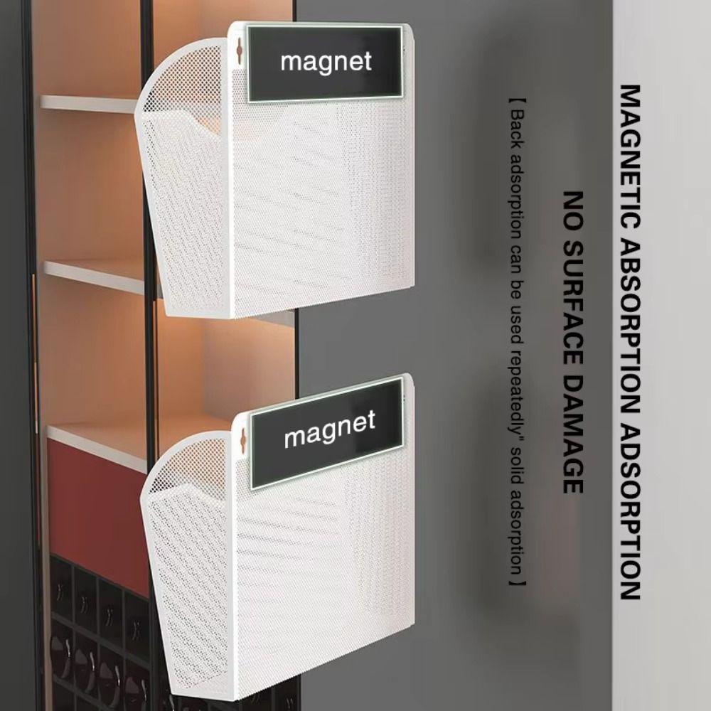 Magnetic Magazine Holder Rack Hanging File Organizer Basket Office