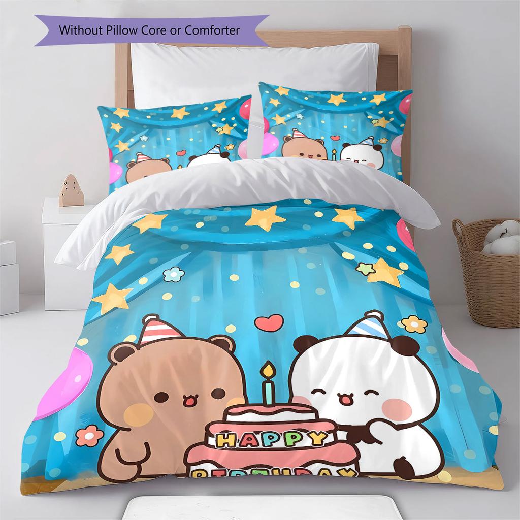 Bubu Dudu Pattern Bedding,Quilt Set Quilt Cover Pillowcase Home Birthday Gift(1 * Duvet Cover + 2 * Pillowcase, Without Core)