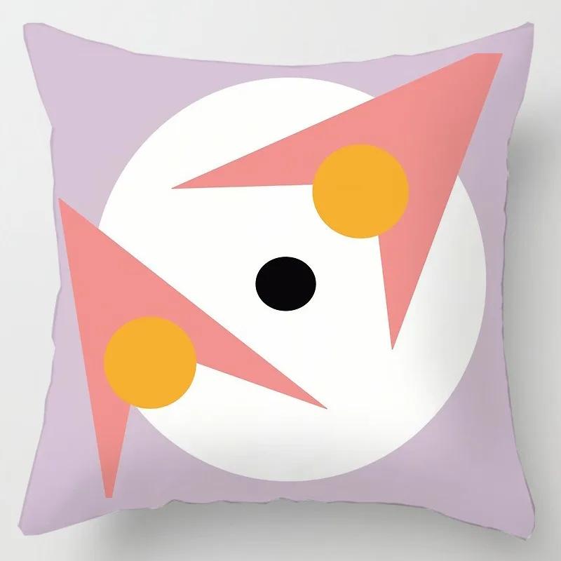 Fashionable Luxury Home Decoration Geometric Lines Abstract Style Ginkgo Leaf Print Pillow Cover Office Chair Cushion Cover
