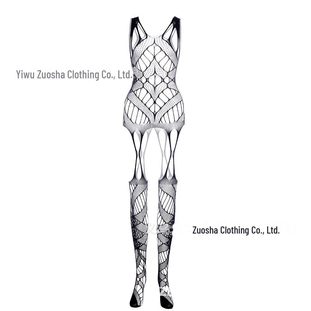 Sensual Jacquard Open-Crotch Lingerie Bodysuit with Keyhole Details