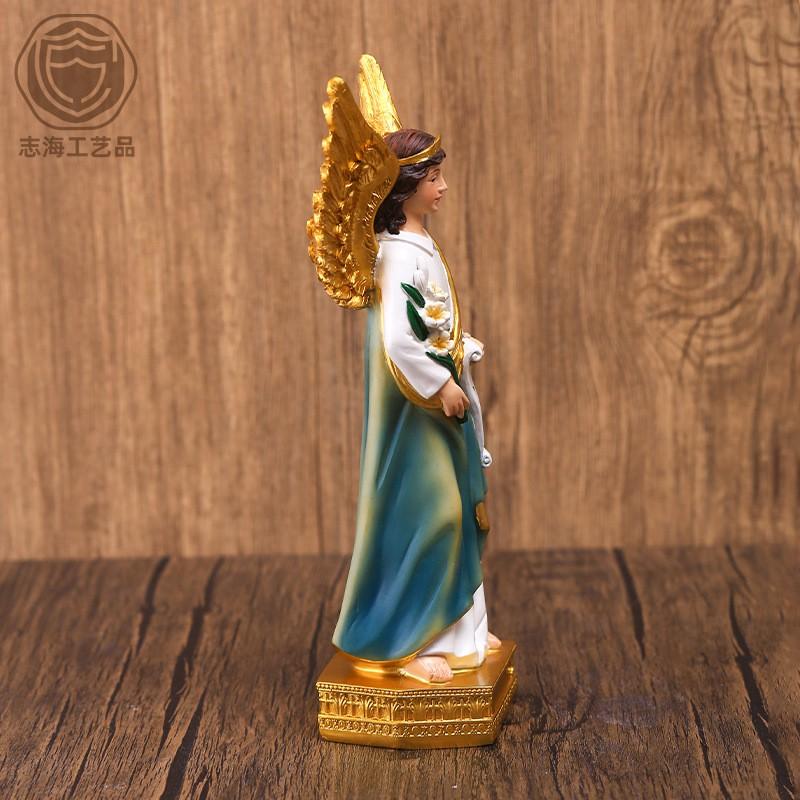 22.7cm Classical St. Gallen Angel Figurine Resin Statue Decor Gift Home Office Party