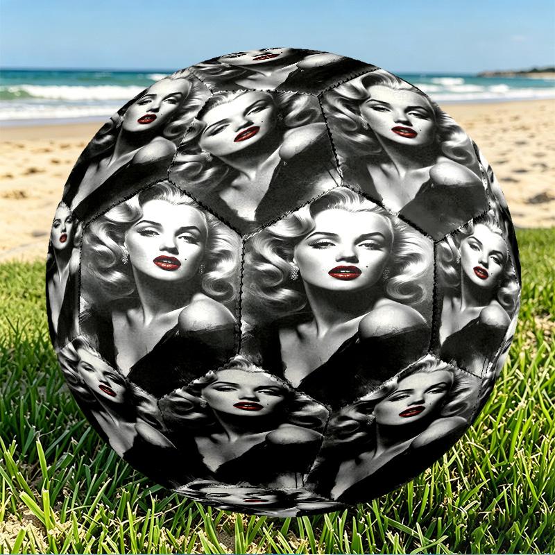 Marilyn Monroe Print Size 5 Soccer Ball, PU Wear Resistant Football for Match Training and Daily Practice, Birthday Gift for Soccer Fans
