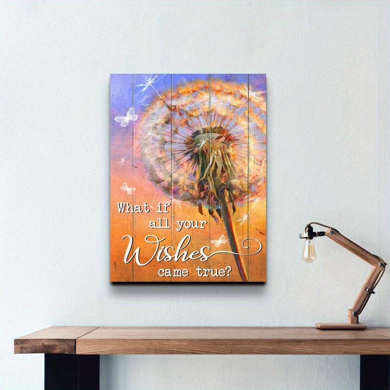 

Framed - Abstract Dandelion Art Poster - Dandelion Butterfly Wishing Canvas Decorative Art Mural Poster Including Hanging Hardware 20*30cm(with frame)