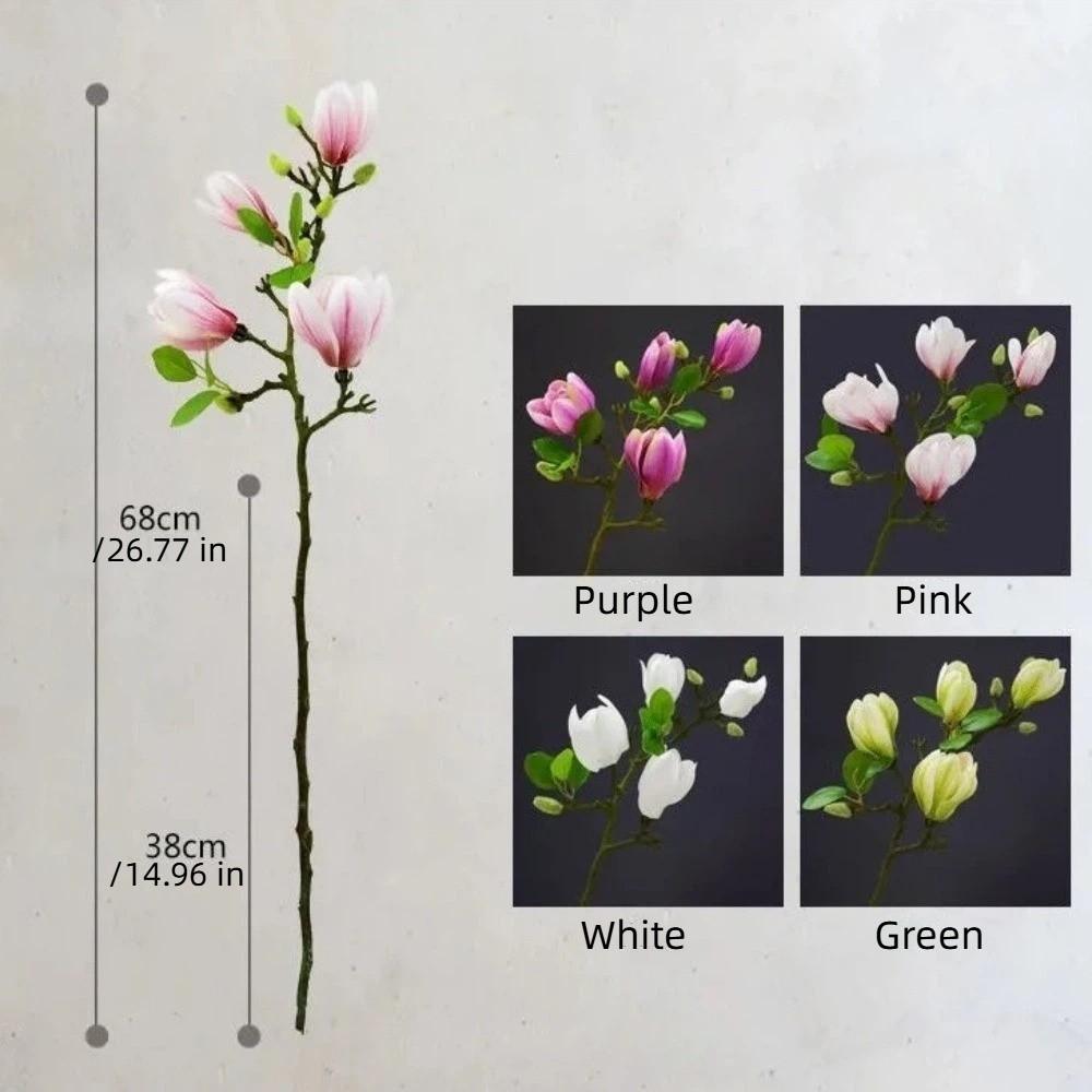 Kytice magnolií z hedvábí Real Touch Odolná vůči vyblednutí Simulované orchideje Svatba Dekorace