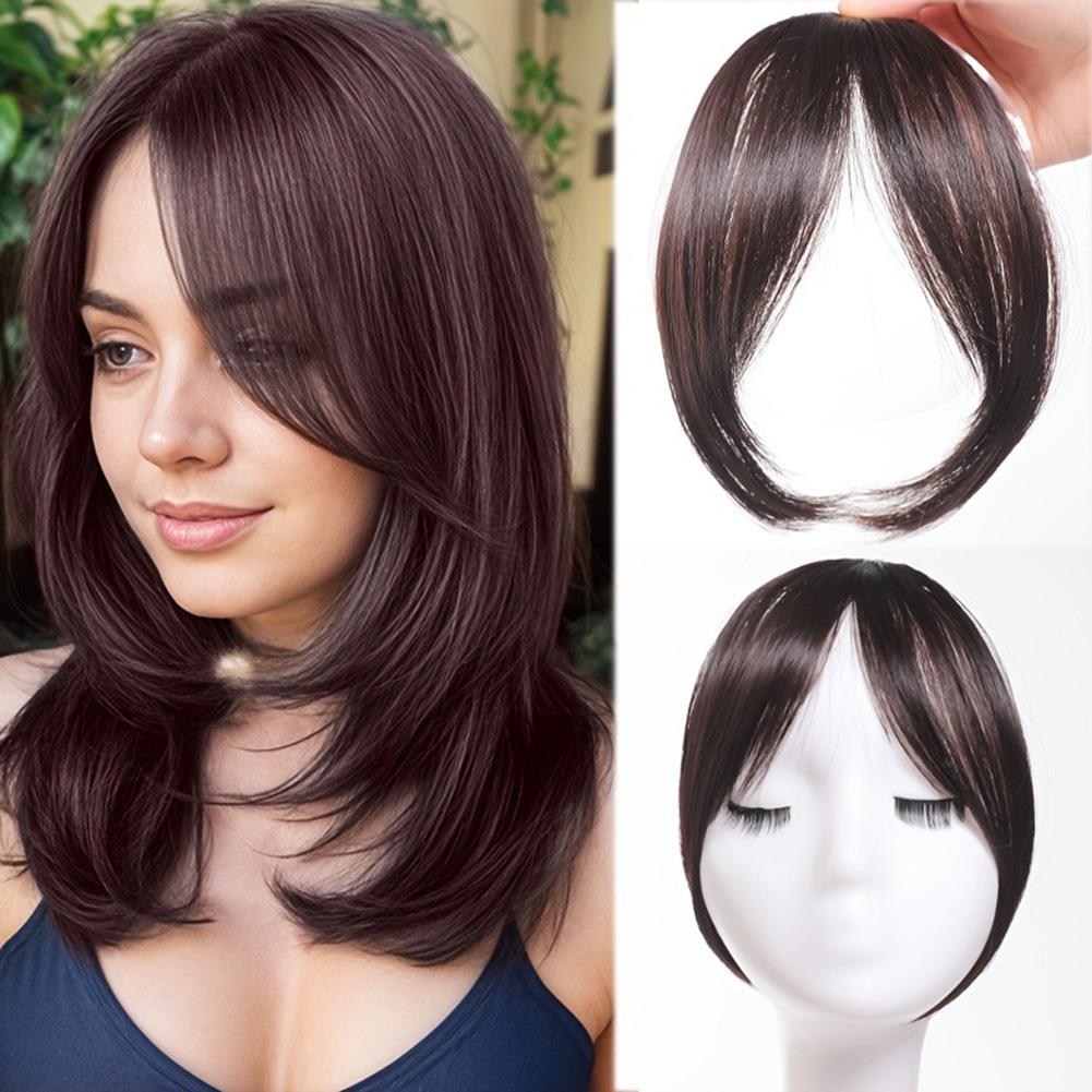 Eight Character Bangs Hair Clip Women's Top Hair Replacement Fluffy Seamless Bangs Hair Clip Women Girl Wig False Hair Piece