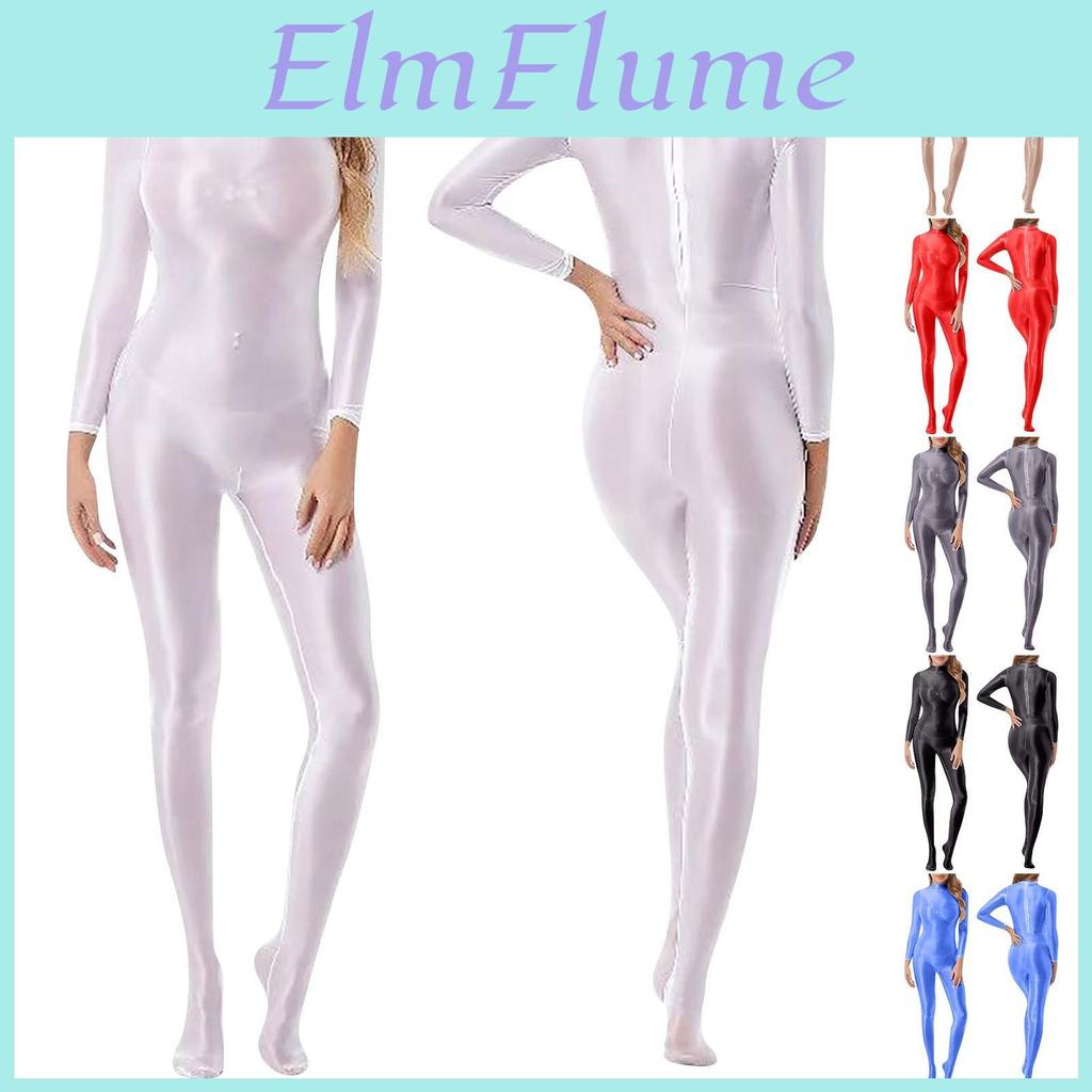 Stage Dance Solid Color Costume Performance Costume Tights With Hands And Feet High Collar Clothing
