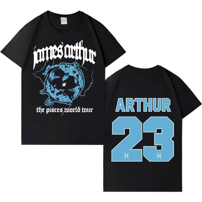 Singer James Arthur Mens T Shirt The Pisces World Tour 2026 Casual Fashion summer TShirts Men Hip Hop Harajuku Short Sleeve