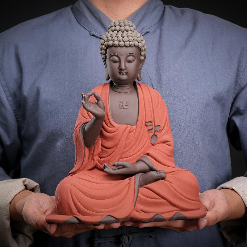 Sakyamani Porcelain Buddha Statue, Tea Pet Tea Ceremony, Living Room Backflow Incense, Creative Zen Decoration