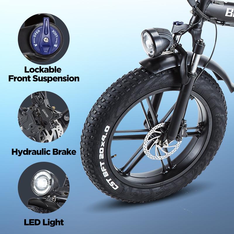 BURCHDA Bicicletta elettrica pieghevole R8S1500W per adulti, batteria al litio 48V20Ah, per pendolari urbani, Ebike 4.0 FatTire, motore potente da 20''