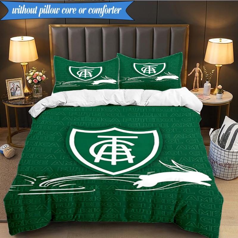 3PCS Green Shield Emblem Design Printed Soft Bedding Set,Including 1pc Duvet Cover And 2pcs Pillowcases Perfect for Bedroom, Dormitory, Fan gift