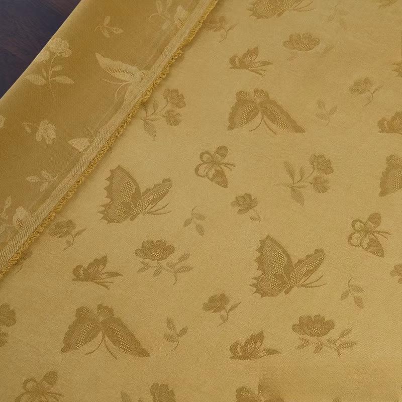 50x145cm Butterfly Jacquard Cotton Linen Fabric for Diy Sewing Dress Shirt Skirt Pants Clothing Vintage Summer Cloth