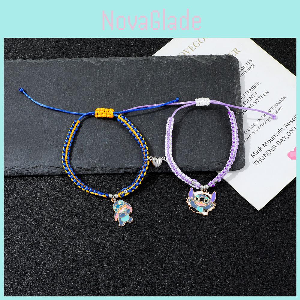 Stitch Bransoletka Przyjaźni Kreskówkowa Elastyczna z Zapięciem ze Stopu Cynku Dla Par