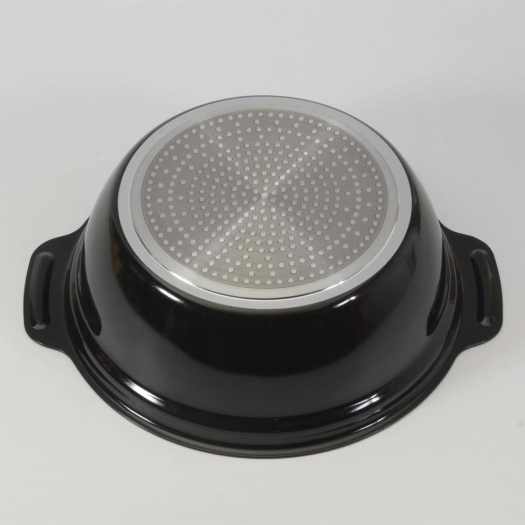 Oală de Gătit cu Inducție de Masă Bestco Bistro Calore cu Oală de Vin din Sticlă, 24cm, Capac, Roșu, Ceramică, NQ-0053