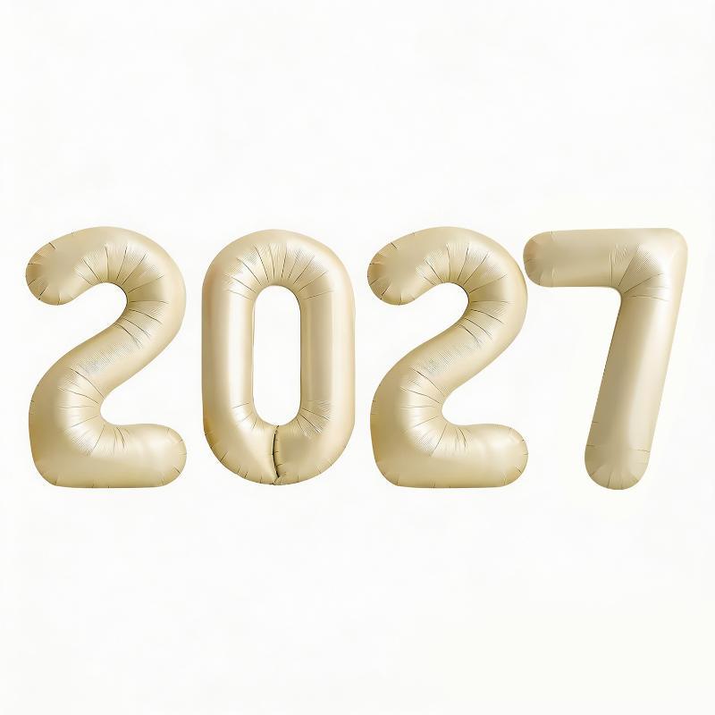 32 Inch 2027 Happy New Year Foil Balloons Christmas New Year Party Decoration Festival Party Supplies Photo Props Home Decor