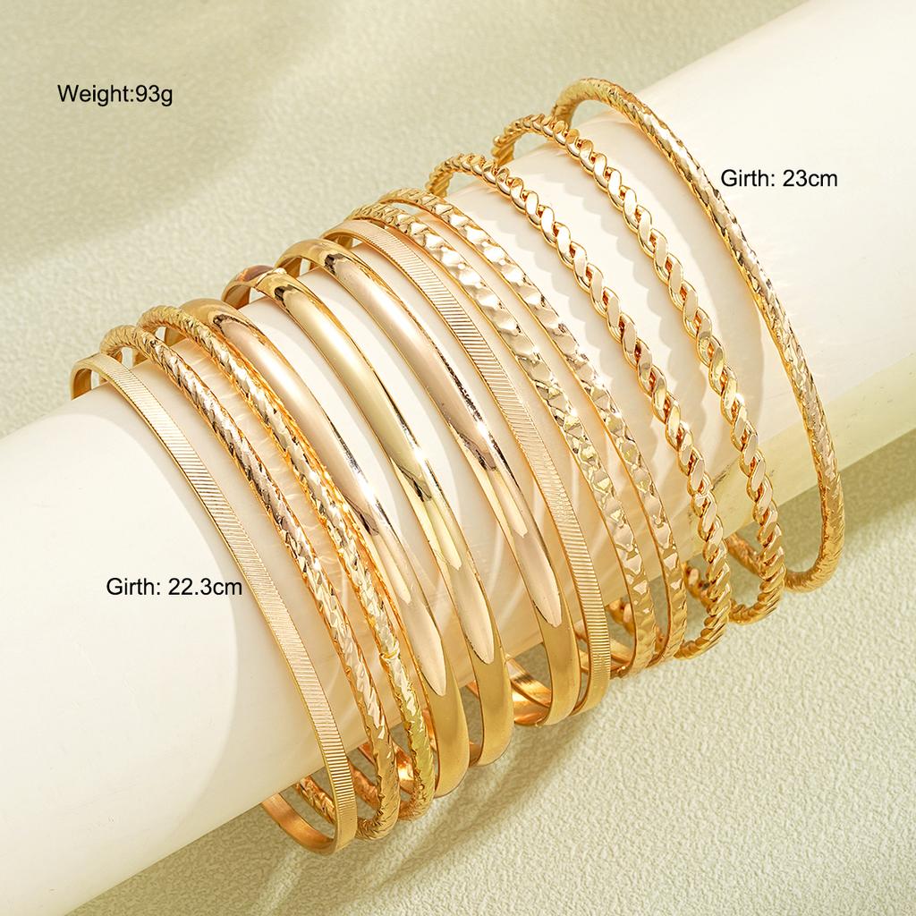 17KM 12 buc brățări elegante boeme set punk vintage culoare aurie brățară exagerată banchet pentru femei bijuterii simple de vacanță cadouri