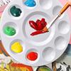 "Children's White Plastic Painting Palette: Plum-Shaped Acrylic & Watercolor Tray"