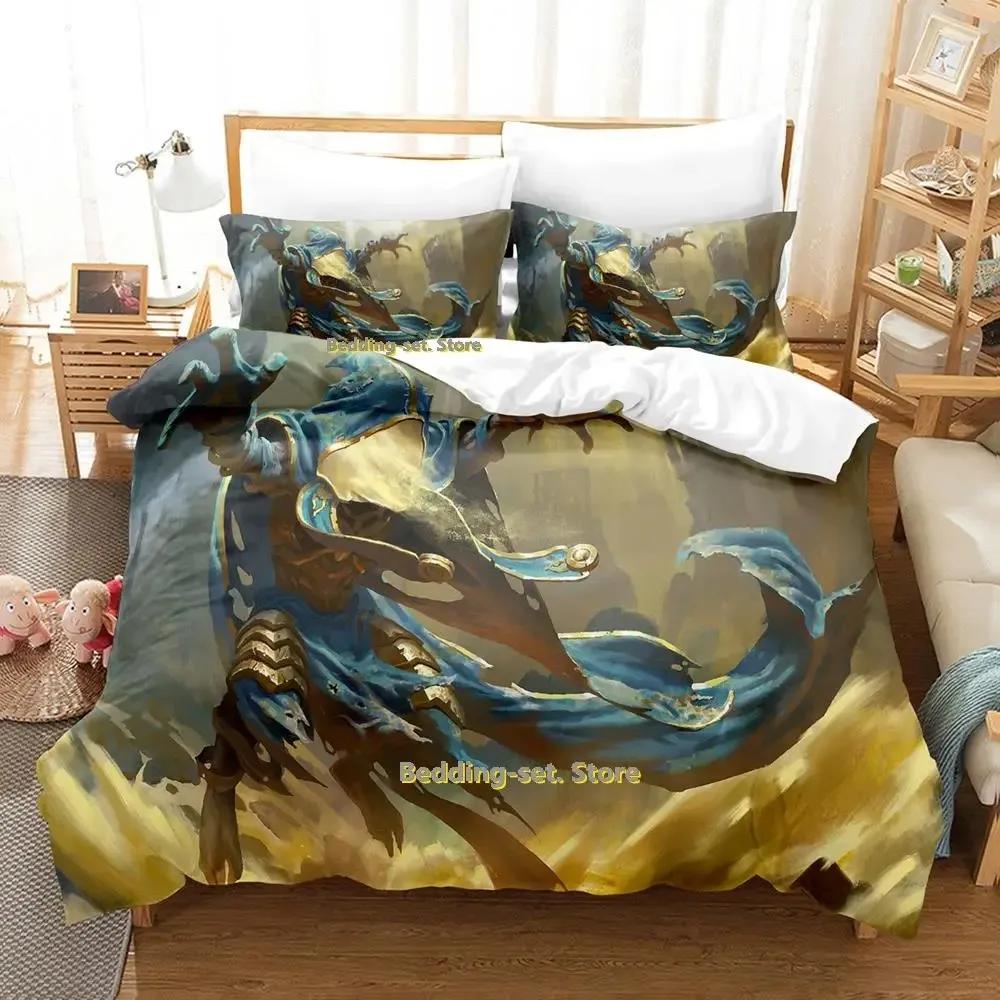 New Game Wizard Bedding Set Cartoon Anime Three-Piece Set Adult Kid Bedroom Duvetcover Sets 3D Kawaii Wizard Camas