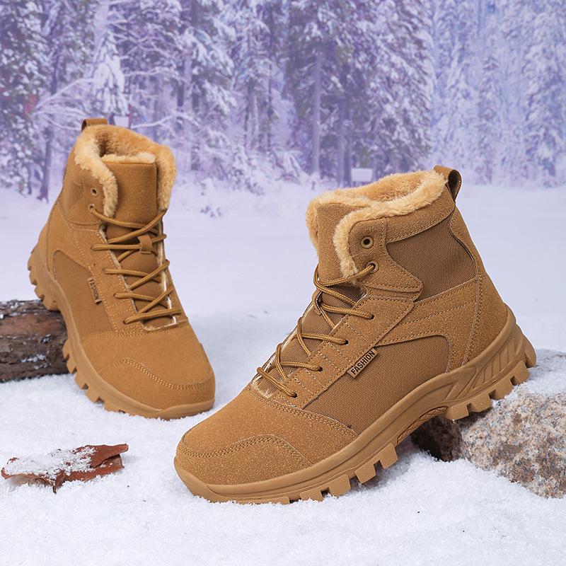Winter warm outdoor high-top sports hiking shoes cold-proof snow boots large size training boots