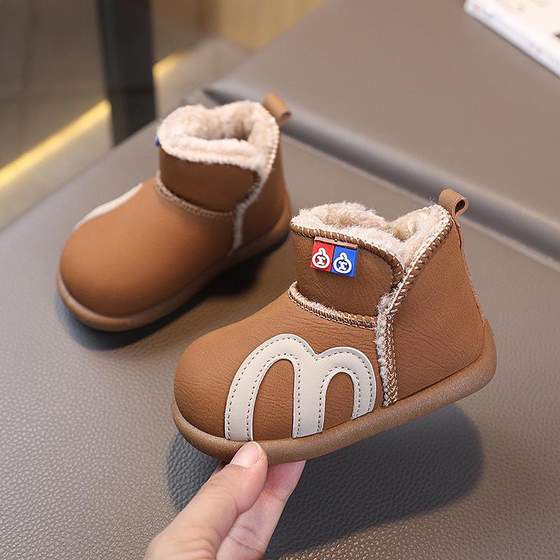 

Kids Waterproof Winter 2025 Snow Boots - Warm Velvet-Lined for Boys & Girls Sizes 21-26 (set of 6 pairs) жовтий/коричневий