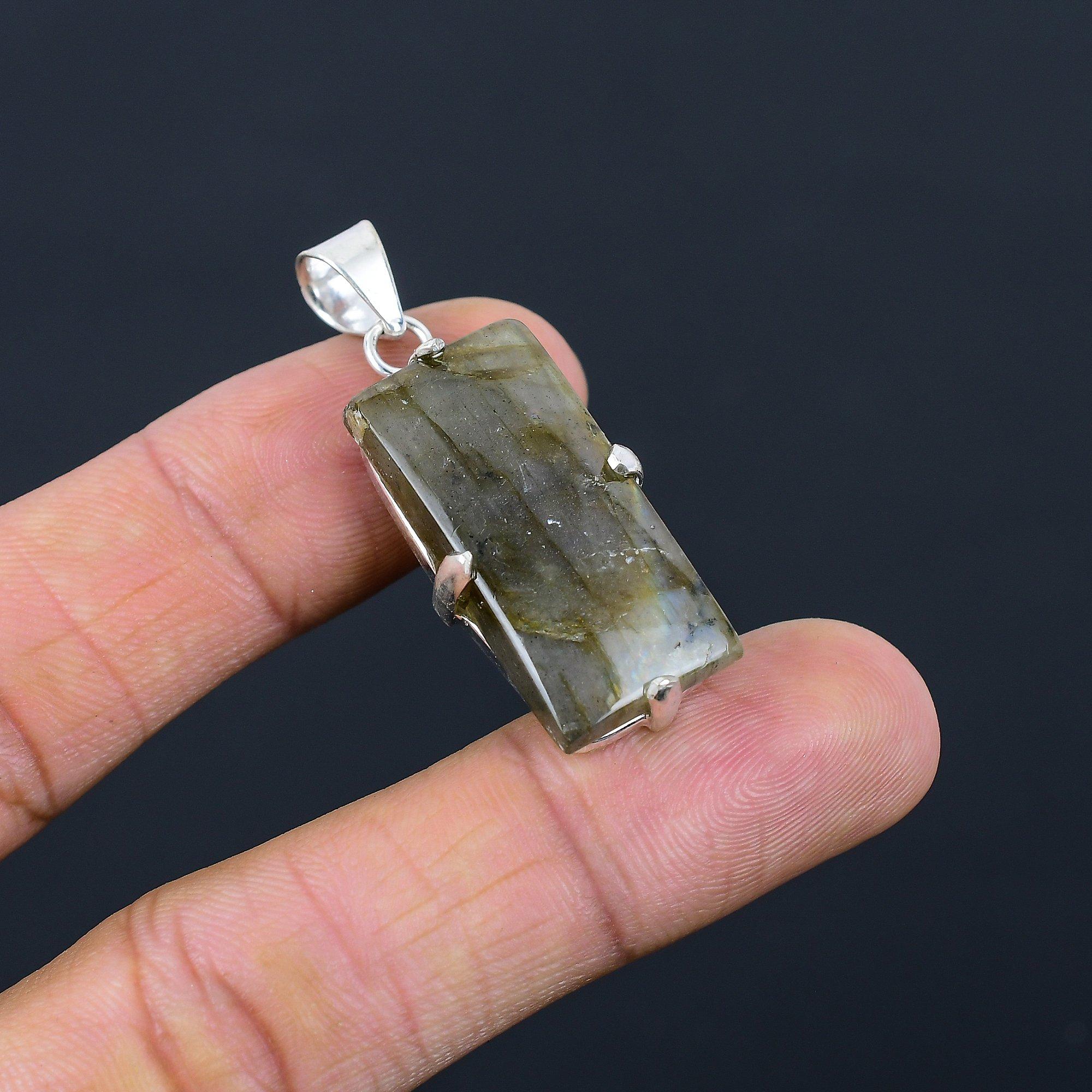 

Mothers day Deal Sterling Silver Natural Labradorite Daughter Pendant Jewelry