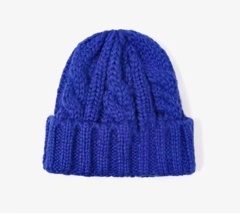 

Вязаная шапка-бини с рубчиком: Теплая шерстяная шапка с косами для холодной погоды Large (58-60cm)