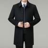 Men's Double-Faced Wool Trench Coat with Down Liner