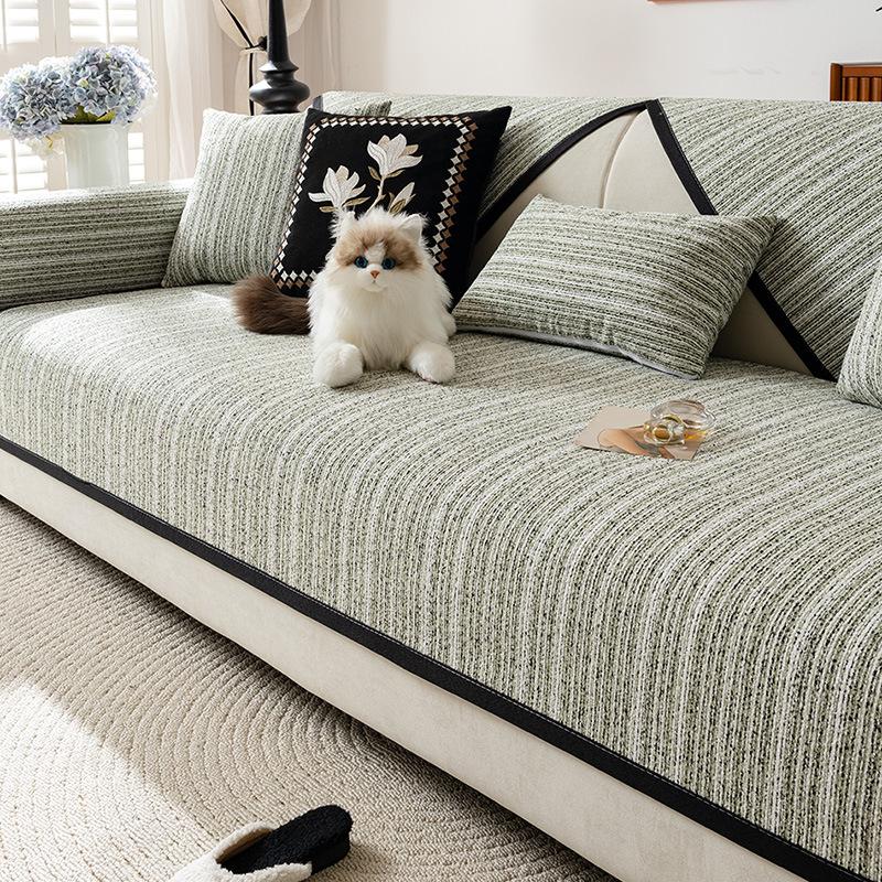 

2025 New Sofa Cushion Chenille Wear Resistant Breathable Skin Friendly Anti Slip Sofa Cover Four Season Universal Seat Cushion 70x70cm зелёный