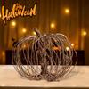 Handcrafted Hollow Wicker Pumpkin Decoration Natural Vine Material Halloween Autumn Seasonal Tabletop Accent for Home or Office Display
