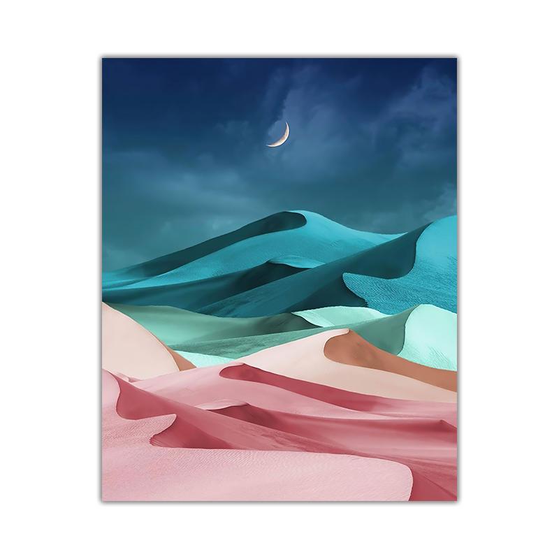 Lua alta montanha noite cenário cartazes abstrato paisagem pintura em tela impressões arte da parede fotos sala de estar decoração casa