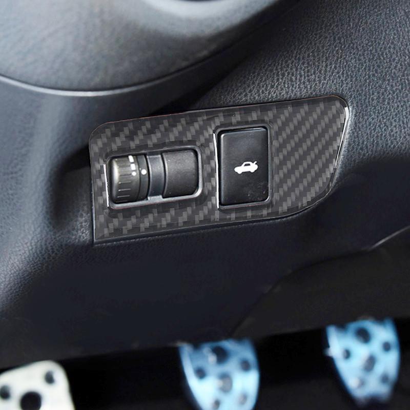 Carbon Fiber Car Trunk Switch Panel Decorative Cover Trim Strips Decal Stickers For Subaru BRZ 86 Car Interior