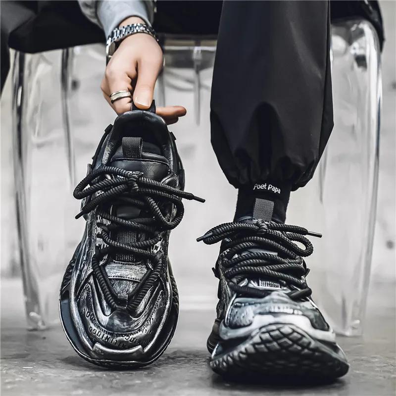 Fashion New Luxury Men's Sneakers Fashion Versatile Thick Soled Casual Shoes Outdoor Wear Resistant Breathable Running Shoes