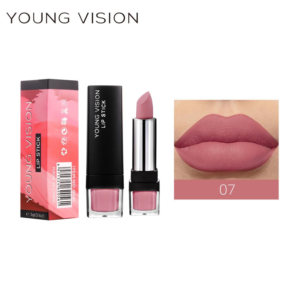 YOUNG VISION Mute and dry 12 color single lipstick Velvet non-stick cup lip balm