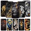 Cross Pattern Bicolor Lion Case For Realme C67 C63 C55 C53 C35 C25 C21 GT 2 3 5 6 10 11 12 13 Pro Plus 5G Soft TPU Phone Cover
