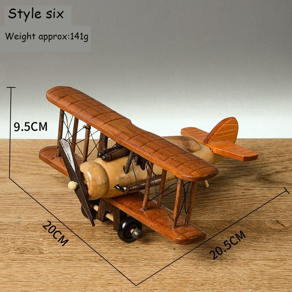 

Creative Tabletop Nostalgia Vintage Wooden Airplane Home Ornament Wooden Crafts Airplane Model style six