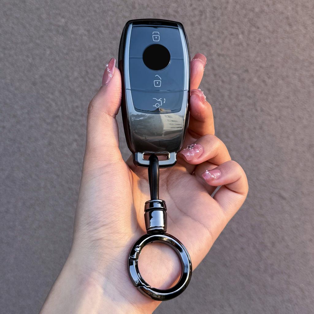 Transparent Black Car Remote Key Case Cover Fob For Mercedes Bnez A B C E Class W213 W221 W177 W205 Glc Gle Gla Glb Accessories