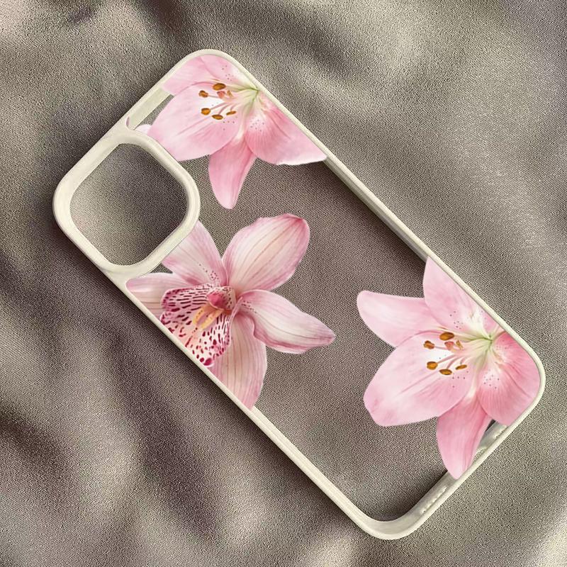 

Стильный розовый чехол с цветочным принтом для iPhone 17 16 15 14 13 12 11 Серии Pro Max Plus Двухслойная защита iphone 14 Pro