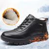Fashion Men Boots Waterproof Winter Boots Men's Lightweight Hight Top Leather Casual Shoes No Slip Warm Snow Boots Plush Women Footwear